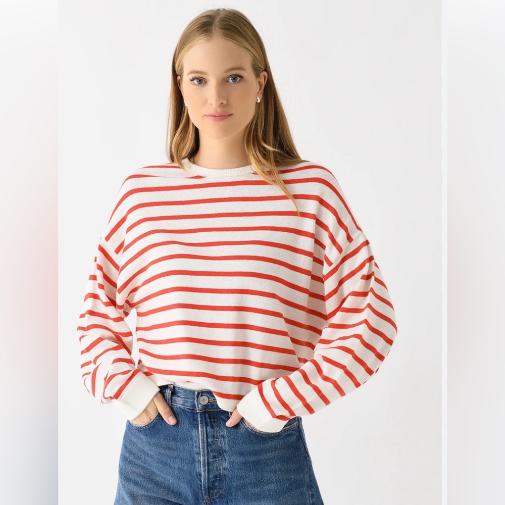 White + Warren cotton Blend drop shoulder sweater